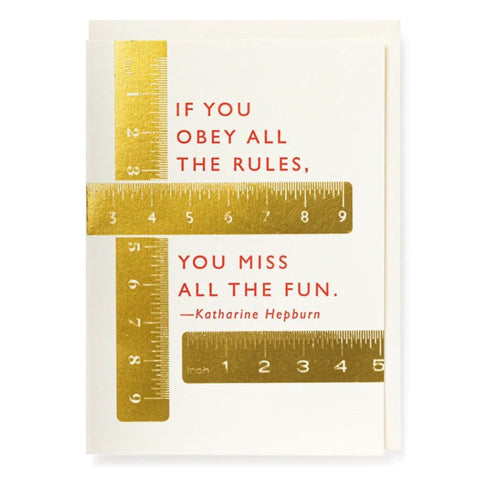 Archivist - “If You Obey All the Rules . . .” Katherine Hepburn Quote Card