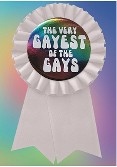 XXX-Boogaloo Stu - The Very Gayest of The Gays Rosette Card & Badge