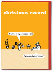 Christmas Record Card by Modern Toss