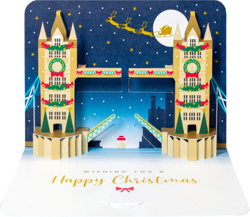 3D London Tower Bridge Luxury Christmas Card