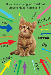 Christmas Present Kitten Christmas Card