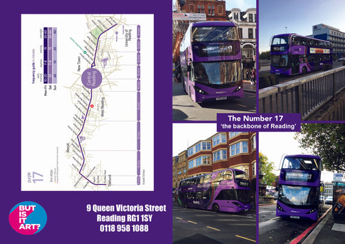 But Is It Art? - The Number 17 Bus - Backbone of Reading Greetings Card