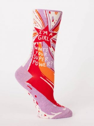 Blue Q - I'm a Girl What's Your Superpower Women’s Socks