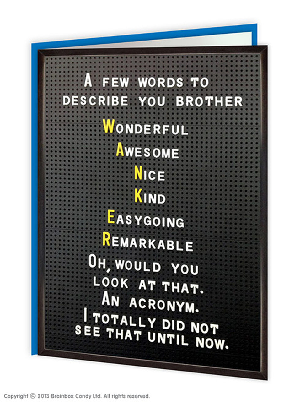 Brainbox Candy - A Few Words to Describe You Brother Card
