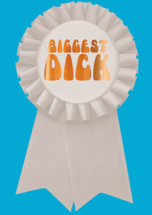 Boogaloo Stu - Biggest Dick Rosette Card & Badge