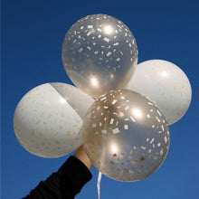 White & Gold Confetti Balloons