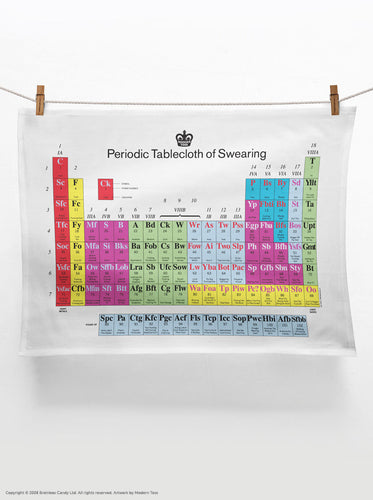 Modern Toss - Periodic Table of Swearing Tea Towel