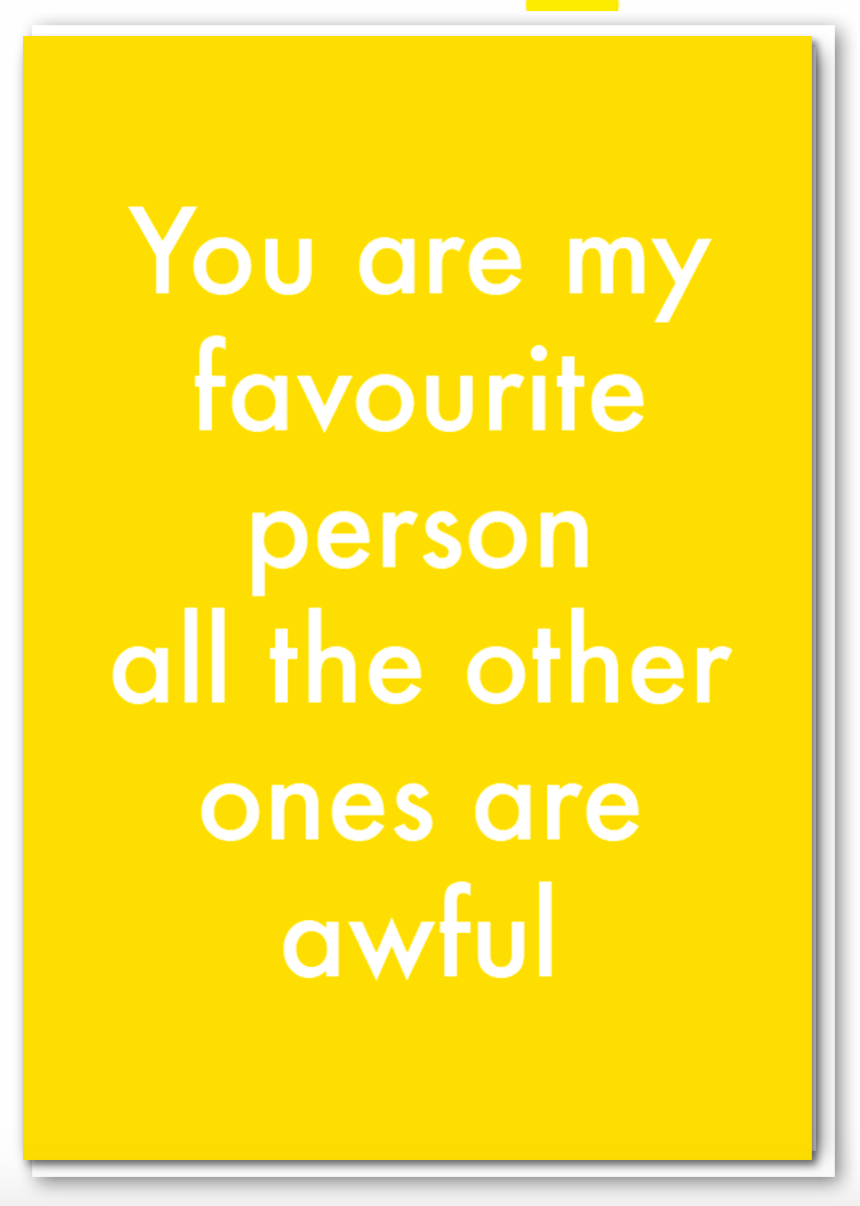 Objectables - Favourite Person Card