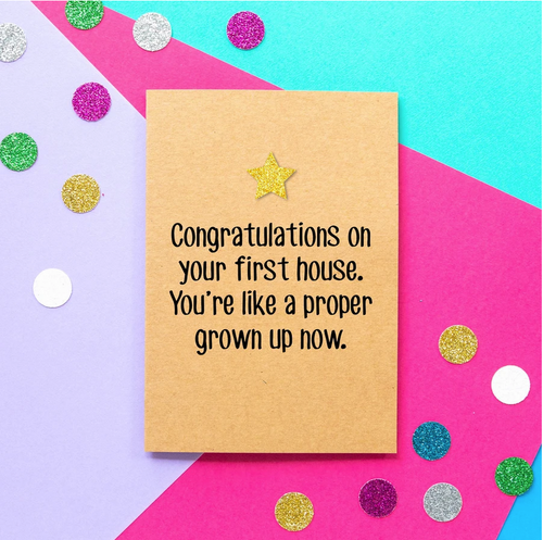Bettie Confetti - Congratulations On Your First House Card