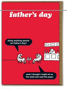 Modern Toss Father's Day Sit on Toilet and Read - Card